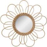 Miroir fleur rotin d38cm - atmosphera cr�ateur dint�rieur