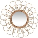 Miroir fleur rotin d56cm - atmosphera createur dinterieur