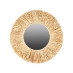 Miroir franges raphia d46