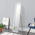 Miroir de grande taille sur pied psych inclinable solide cadre style baroque bois deucalyptus 160 x ...
