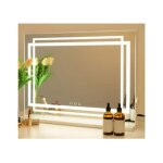 Miroir de maquillage 58 x 46 cm costway 3 �clairage r�glable contr�le tactile miroir led hollywood pour ...