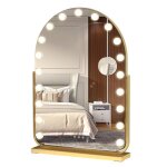 Miroir de maquillage arche led 50x70cm - fianao - 17 ampoules commande tactile �clairage naturel verre ...