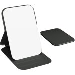 Miroir de maquillage compact pour coiffeuse petit miroir pliable format de poche 10 x 7 cm noir