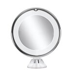 Miroir de maquillage grossissant x10 avec lumi�re led � contr�le tactile bras rotatif � 360 degr�s et ...