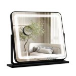 Costway miroir de maquillage led grossissant 5 x luminosit rglable rotatif  360 3 couleurs eclairage ...