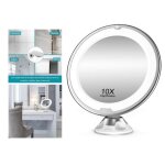 Miroir de maquillage - non spécifié - 10x - lumières led - angle réglable - ventouse intégrée Miroir de maquillage - non spécifié - 10x - lumières led - angle réglable - ventouse intégrée