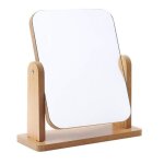 Miroir de maquillage - non sp�cifi� - rectangulaire - bois massif - 22x18cm - 360� rotatif