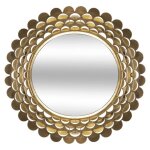Miroir fleur mtal dor d91cm - atmosphera createur dinterieur