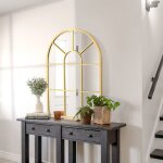 Miroir mural - akozon - 9913 - cadre dor� - esprit verri�re arcade - 70x50 cm