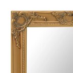 Miroir mural baroque - wiens - 50x60 cm - dor� - bois et verre - rectangulaire - crochets de fixation ...