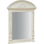 Miroir mural en bois finitions blanc crus fabriqu en italie - l6798