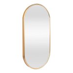 Miroir mural - helloshop26 - ovale - 40 x 80 cm - aluminium dor� - design moderne