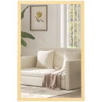 Miroir mural homcom rectangulaire 60 x 40 cm cadre en bois naturel id�al pour la salle de bain salon ...