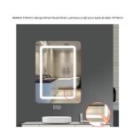 Miroir mural lumineux  led pour salle de bain - design contemporain - blanc - 70x50cm