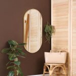 Miroir mural picciano ovale 40 x 80 cm doré Miroir mural picciano ovale 40 x 80 cm doré