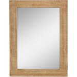 Miroir mural rectangulaire - zgeer - cadre en bois naturel - 61 x 457 cm - marron - style vintage