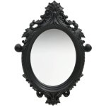 Miroir mural style chateau 56x76 cm noir miroir bois miroir mural ovale miroir baroque miroir vintage ...