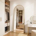 Miroir pleine longueur - 162x53 cm - miroir de sol bomb� avec cadre en aluminium - miroir sur pied - ...