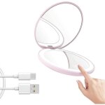 Miroir de poche miroir compact grossissant porte - monnaie avec grossissement 10x miroir de maquillage ...