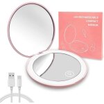 Miroir de poche rechargeable avec lumière led à intensité variable grossissant 1x / 10x - miroir double ... Miroir de poche rechargeable avec lumière led à intensité variable grossissant 1x / 10x - miroir double ...