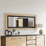 Miroir rectangulaire 180 cm décor naturel et gris foncé - tyfta Miroir rectangulaire 180 cm décor naturel et gris foncé - tyfta