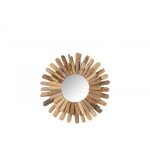 Miroir rond en bois flott 52x52 naturel