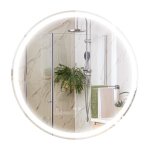 Miroir rond kleankin lumineux led de salle de bain  60 cm mural avec clairage 3 couleurs interrupteur ...