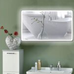Miroir de salle de bain l 120 cm - led � commande tactile - blanc froid - lololoo