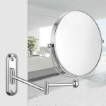 Miroir de salle de bain � double face avec support r�glable - diam�tre 20 cm miroir grossissant 10x bras ...