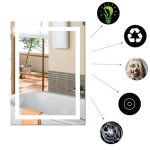 Miroir de salle de bain avec �clairage led int�gr� - blanc - contemporain - design - 60x80cm