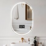 Miroir lumineux salle de bain - 3 temp�ratures - anti - bu�e avec bluetooth - mural - 60x90 cm