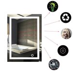 Miroir de salle de bain led 50 * 70 cm carr� - verre - meuble de salle de bain