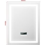 Miroir de salle de bains led anti - buée avec bluetooth - casnely - l 80 x l 60 cm - laqué - blanc Miroir de salle de bains led anti - buée avec bluetooth - casnely - l 80 x l 60 cm - laqué - blanc