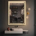 Miroir salle de bain lumineux led 80 x 60 cm anti - buée horizontal - vertical avec eclairage interrupteur ... Miroir salle de bain lumineux led 80 x 60 cm anti - buée horizontal - vertical avec eclairage interrupteur ...
