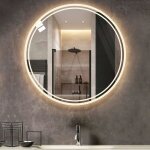 Miroir salle de bain lumineux led rond 80cm anti - buée avec eclairage interrupteur tactile Miroir salle de bain lumineux led rond 80cm anti - buée avec eclairage interrupteur tactile