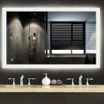 Miroir de salle de bains rectangulaire led avec loupe 3x et fonction anti - buée Miroir de salle de bains rectangulaire led avec loupe 3x et fonction anti - buée