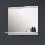 Miroir de salle de bain avec tablette - blanc - 60cmx50cm - mdf