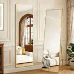 Miroir de sol 162 x 53 cm pleine longueur avec cadre en aluminium grand miroir mural � poser ou � suspendre ...