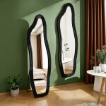 Miroir de sol pleine longueur irr�gulier 160 x 50 cm miroir mural avec cadre en velours et alliage daluminium ...