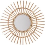 Miroir rotin soleil diam�tre 58 cm atmosphera - bois