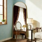 Miroir sur pied 162 x 53cm - miroir complet arqu� pleine longueur - cadre en m�tal - grand miroir de ...