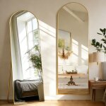 Miroir sur pied 173 x 63 cm miroir mural grand miroir de sol arqu� avec cadre en alliage daluminium pour ...