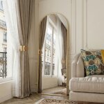 Miroir sur pied arqu� 162x53cm miroir mural avec cadre en aluminium verre tremp� hd miroir plein pied ...