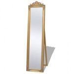 Miroir sur pied - dor - 160 x 40 cm - style baroque - bois massif - intrieur