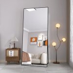 Miroir sur pied rectangle avec cadre en métal - dreammespace - noir - 180x80cm - pleine longueur - réglable ... Miroir sur pied rectangle avec cadre en métal - dreammespace - noir - 180x80cm - pleine longueur - réglable ...