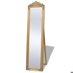Miroir sur pied style baroque 160 par 40 dore