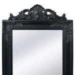 Miroir sur pied - akozon - 160x40 cm - noir - bois et verre - style baroque