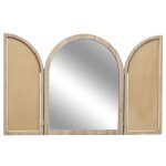 Miroir � volet effet bois et fa�ades en rotin - maya
