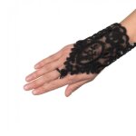 Mitaines en dentelle noire pour femme - courtes - accessoire chic pour dguisement halloween ou soire ...