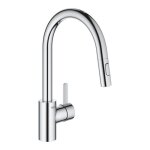 Grohe - eurosmart cosmopolitan mitigeur cuisine avec douchette extractible 2 jets col de cygne chrome ...